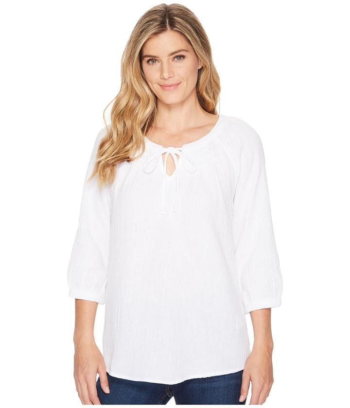 Tribal - Crinkled Cotton Raglan 3/4 Sleeve Blouse