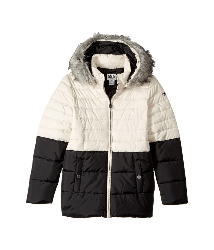 Karl Lagerfeld Kids - Two-tone Puffer Jacket With Hood