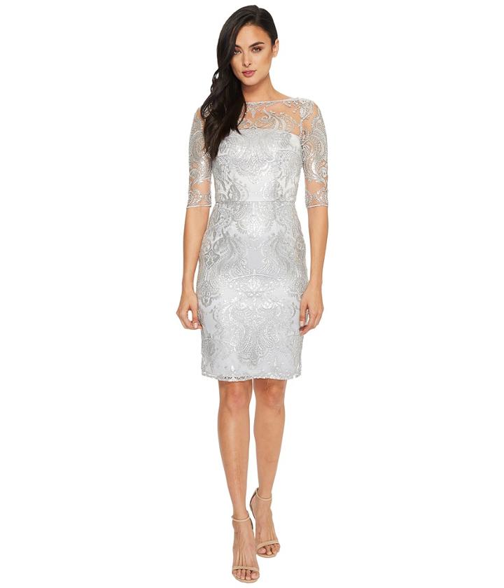 Tahari By Asl - Sequin Embroidery Sheath