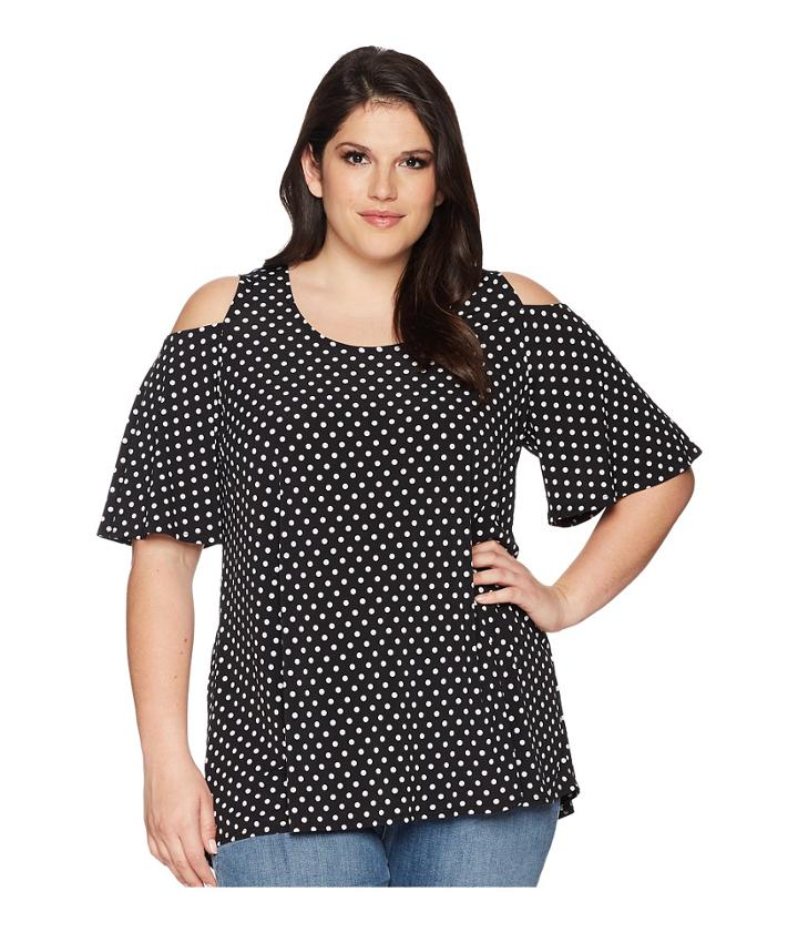 Karen Kane Plus - Plus Size Cold Shoulder Handkerchief Top