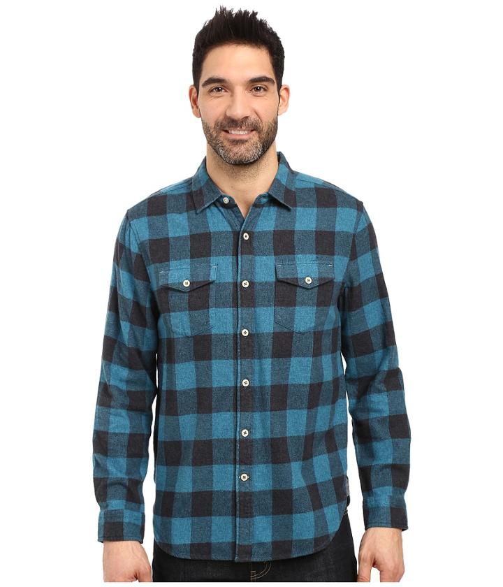 True Grit - Vintage Melange Buffalo Check Long Sleeve Two-pocket Shirt