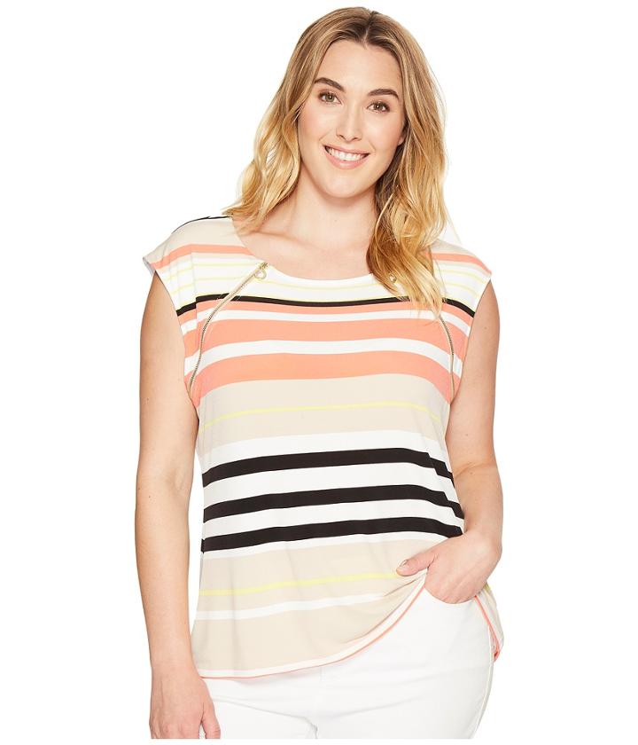 Calvin Klein Plus - Plus Size Sleeveless Top With Zipper Detail