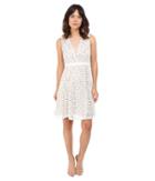 Adrianna Papell - V Inset Fit Flare Lace Dress