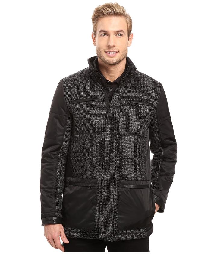 Calvin Klein - Nylon Wool Mix Media Four-pocket Coat