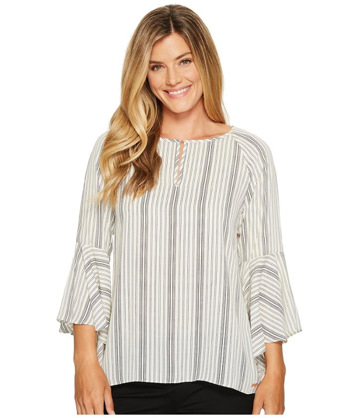 Ivanka Trump - Bell Sleeve Mini Stripe Georgette Blouse