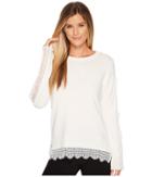 Ivanka Trump - Pullover Side Slit Sweater Lace Trim
