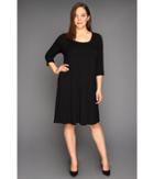 Karen Kane Plus - Plus Size Three Quarter Sleeve A-line Dress