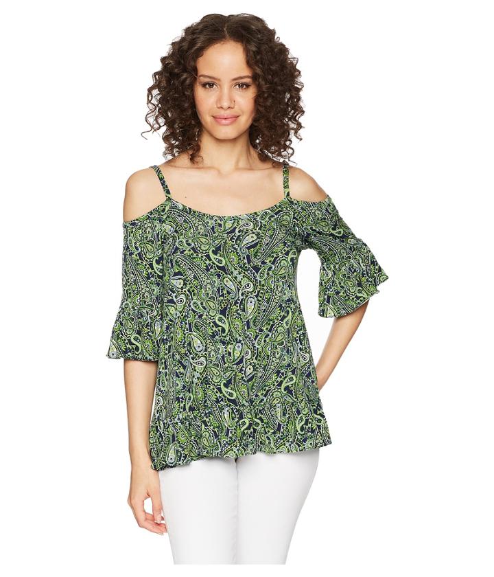 Michael Michael Kors - Off Shoulder Stripe Ruffle Top