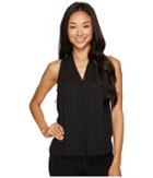 Vince Camuto Specialty Size - Petite Sleeveless V-neck Blouse With Inverted Front Pleat