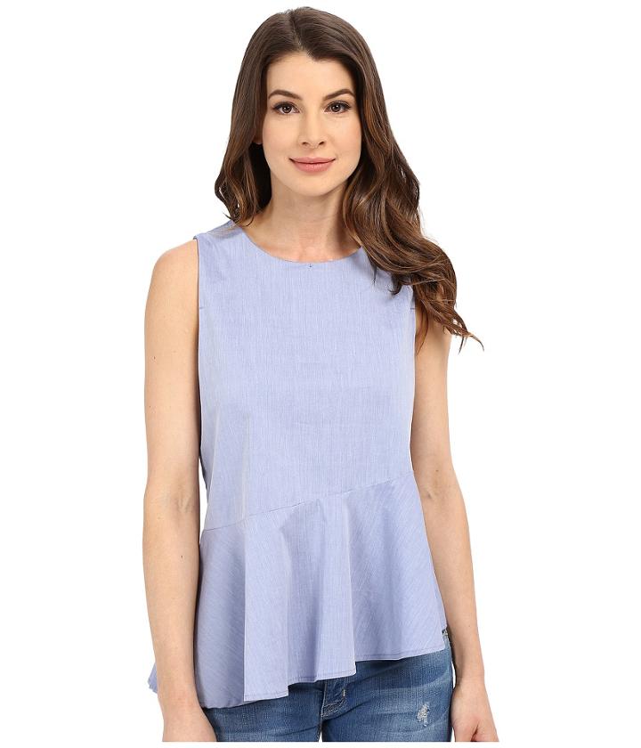 Bobeau - Darby Asymmetric Poplin Top