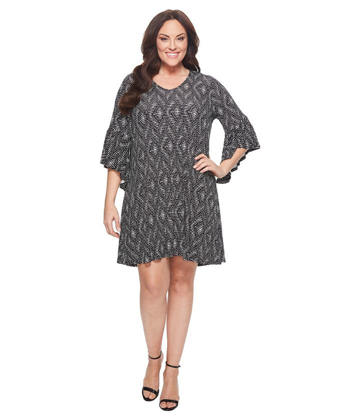 Karen Kane Plus - Plus Size V-neck Bell Sleeve Dress