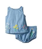 Stella Mccartney Kids - Trixie Floral Embroidered Top And Bloomer Chambray Set