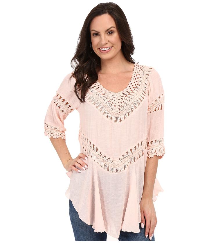 Petrol - Open Work Tunic