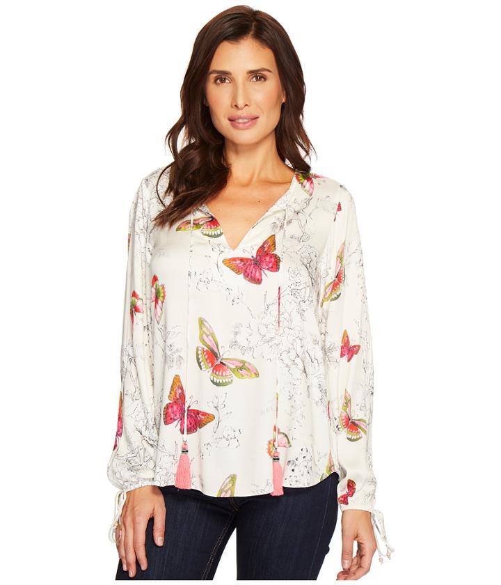 Hale Bob - Petal Pusher Stretch Satin Woven Top