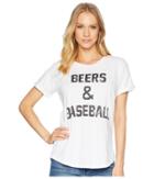 The Original Retro Brand - Beers And Baseball Rolled Short Sleeve Slub Tee