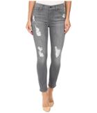 7 For All Mankind - The Ankle Skinny W/ Destroy In London Grey Skies
