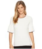 Ivanka Trump - Bell Sleeve Mini Scallop Trim Sweater