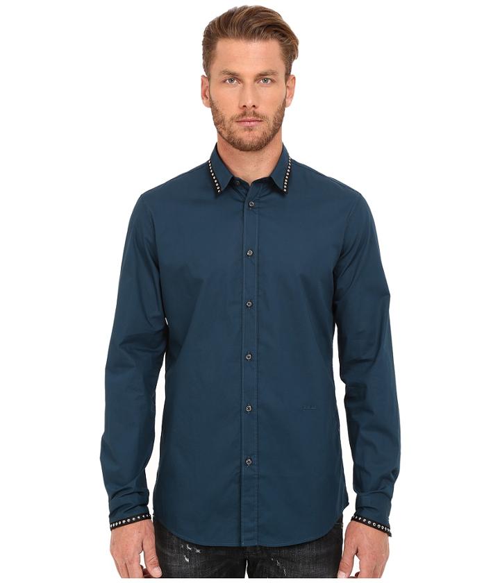 Just Cavalli - Slim Fit Stone Wash Woven Shirt