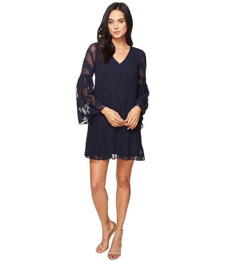 Donna Morgan - Bell Sleeve Chiffon Jacquard Tent Dress