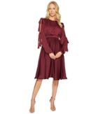 Catherine Catherine Malandrino - Long Slit Sleeve Pleated Midi Dress