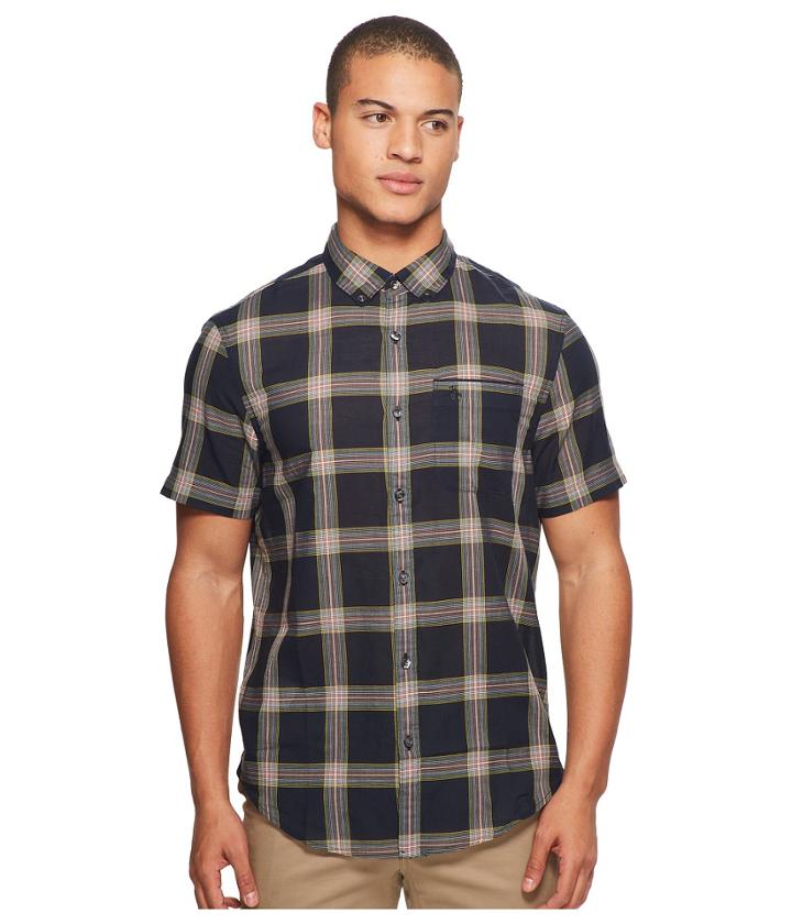 Original Penguin - Short Sleeve Textured Plaid Shirt