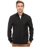 Perry Ellis - Quilted Mix Media Knit Jacket