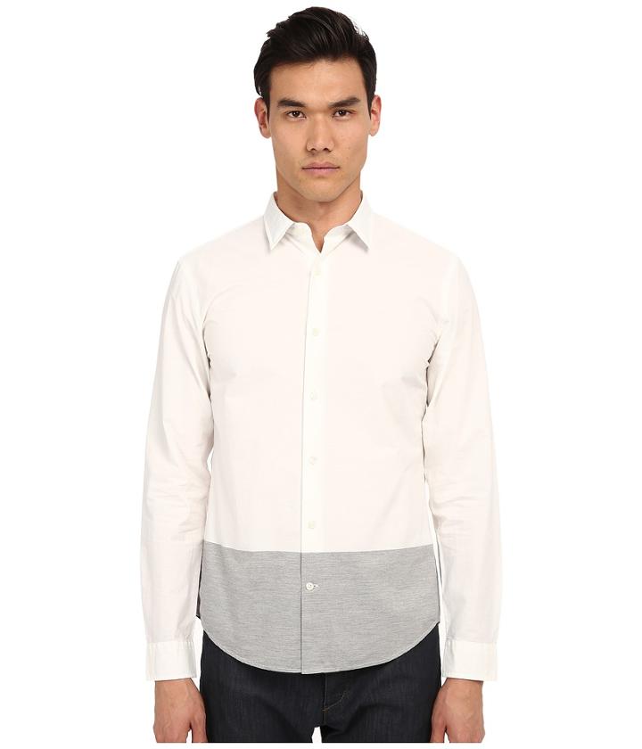 Vince - Long Sleeve Melange Blocked Shirt