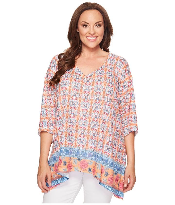 Nally &amp; Millie - Plus Size Border Print Tunic
