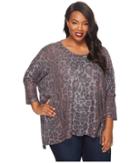 Nally &amp; Millie - Plus Size Printed Leopard Top