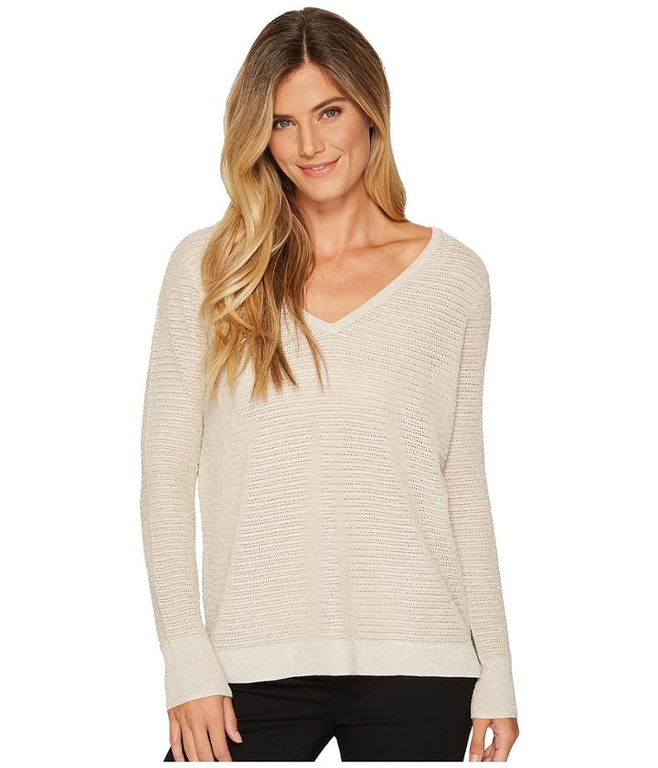 Nydj - Metallic Double V-neck Sweater