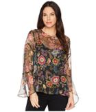 Vince Camuto - Flared Sleeve Floral Print Blouse