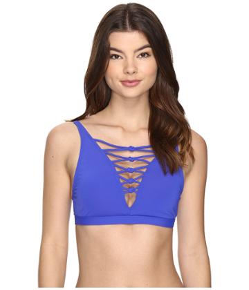 Bleu Rod Beattie - Knotty But Nice Lattice High Neck Halter Top