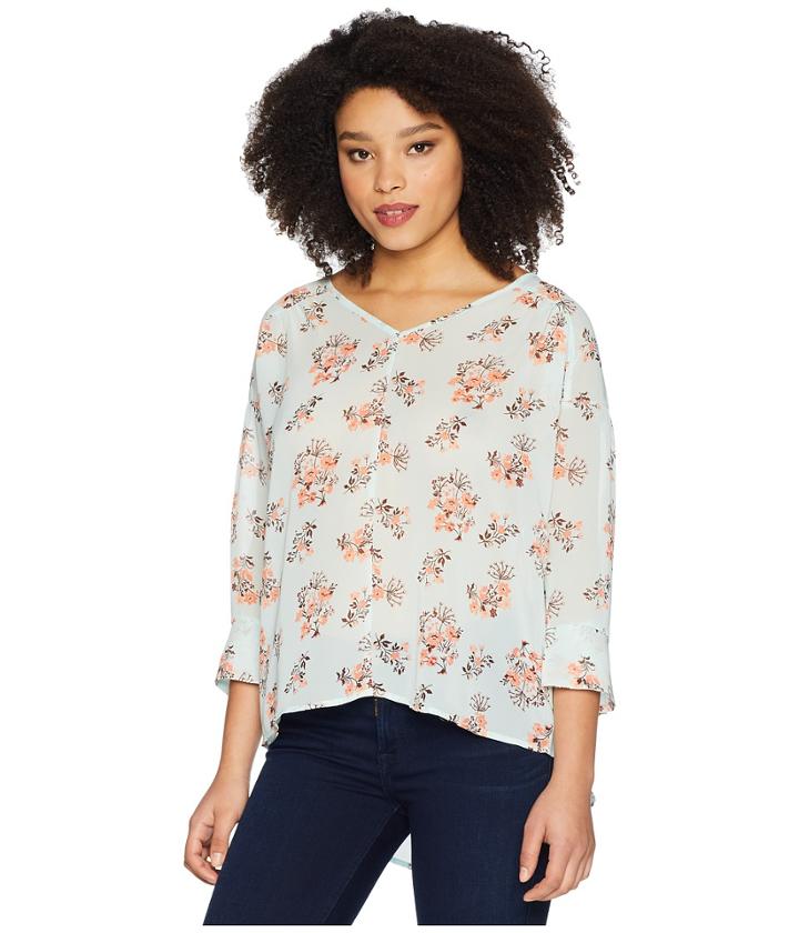 Cruel - Hi-low Dropped Shoulder Chiffon Blouse