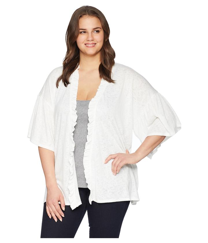 B Collection By Bobeau - Plus Size Marianne Ruffle Sleeve Cardigan