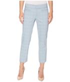 Liverpool - Vera Cropped Trousers In A Soft Windowpane In Dusty Blue