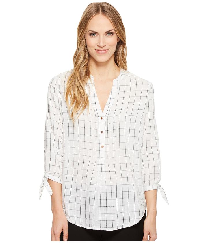 Ivanka Trump - Woven Grid Printtie Sleeve Pullover