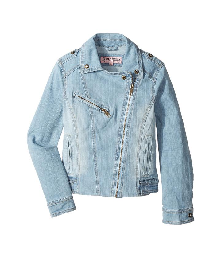 Urban Republic Kids - Light Wash Moto With Rhinestone Detail