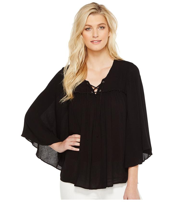 Karen Kane - Lace-up Bell Sleeve Top