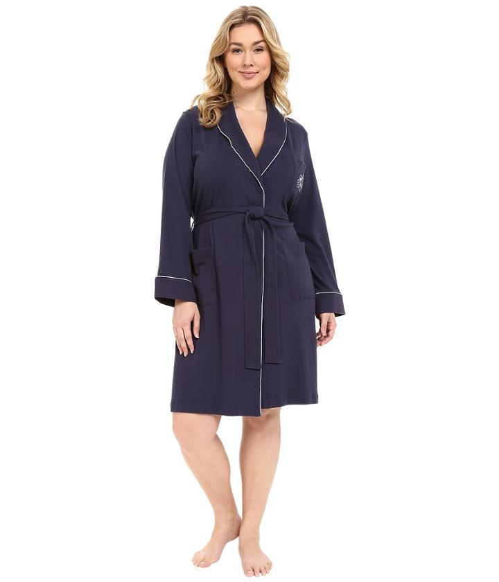 Lauren Ralph Lauren - Plus Size Essentials Quilted Collar And Cuff Robe