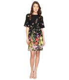 Adrianna Papell - Border Print A-line Crepe