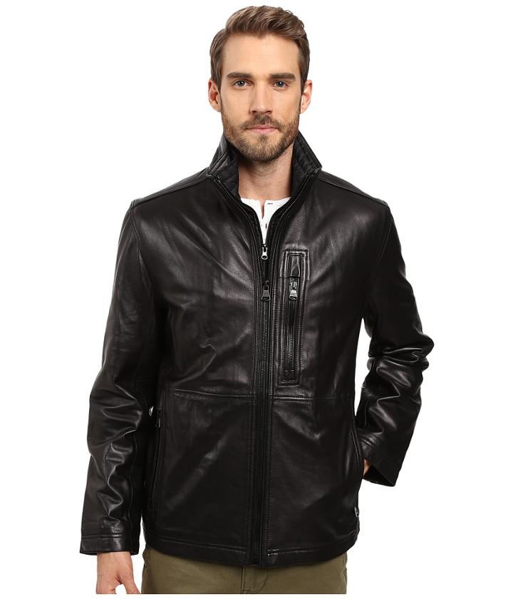 Marc New York By Andrew Marc - Salem Smooth Lamb Leather Jacket With Stand Collar And Removable Quilted Bib