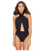 Vince Camuto - Riviera Solids Wrap Halter Neck One-piece Swimsuit