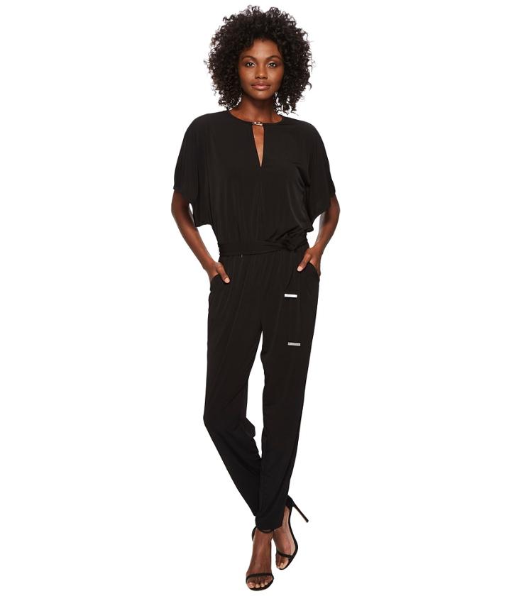 Michael Michael Kors - Solid Square Sleeve Jumpsuit