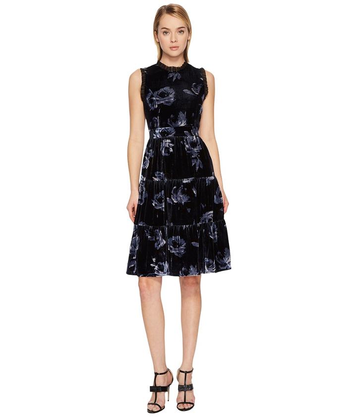 Kate Spade New York - Night Rose Velvet Dress