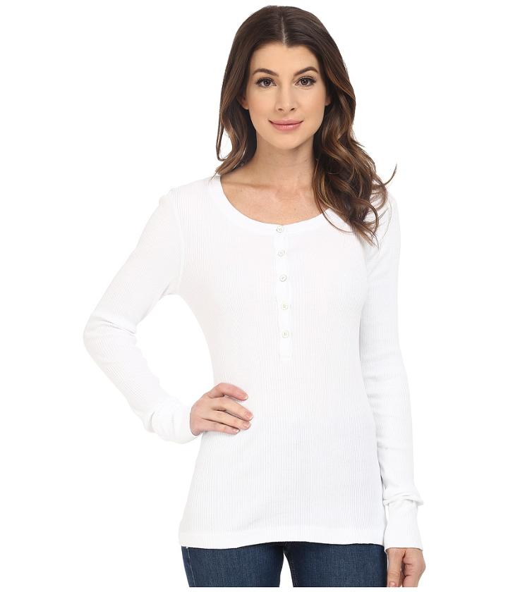 Three Dots - Sofia Long Sleeve Rib Henley
