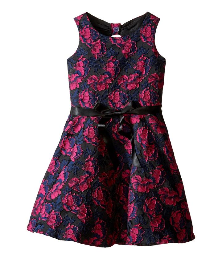 Us Angels - Rose Brocade Sleeveless Bow Back Dress