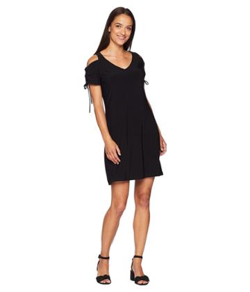 American Rose - Teagan Ruched Cold Shoulder Dress