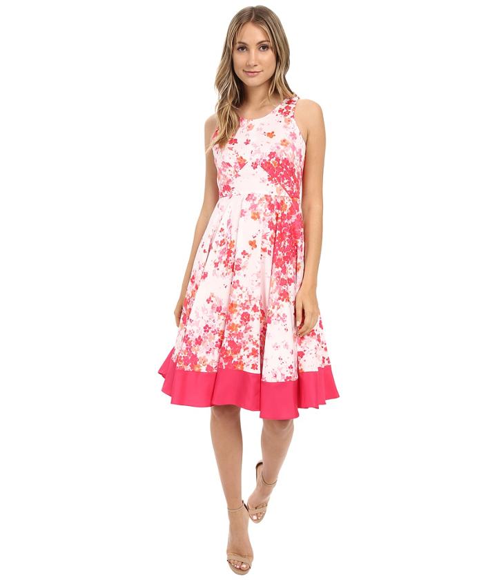 Donna Morgan - Sleeveless Twill Fit And Flare With Midi Skirt