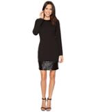 Michael Michael Kors - Sequin Combo Long Sleeve Dress