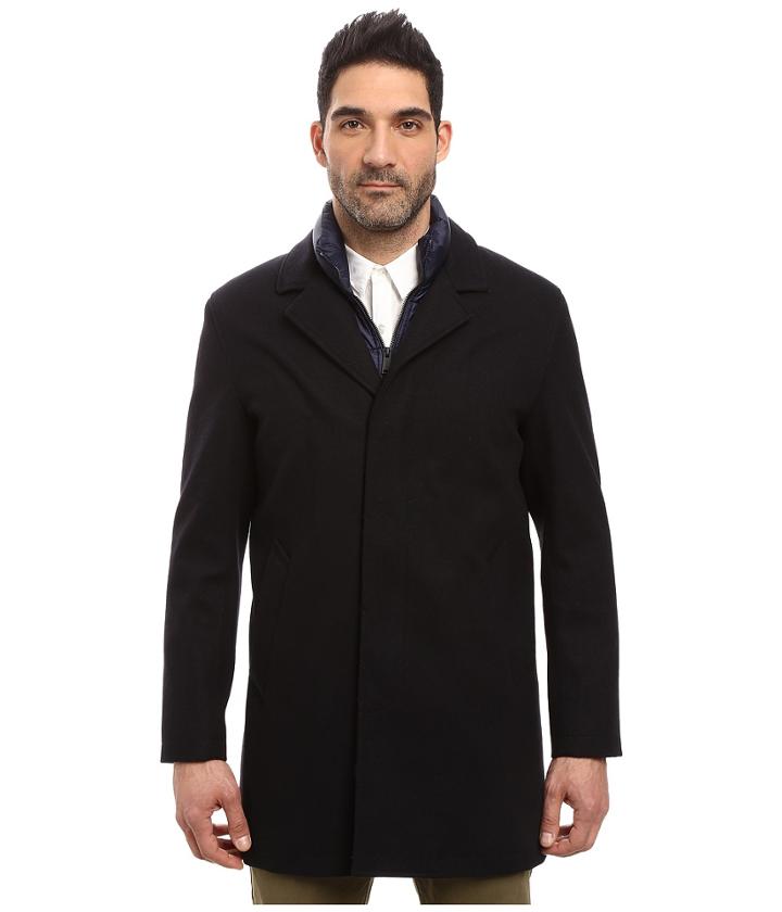 Cole Haan - Waterproof Wool Topper With Quilted Bib